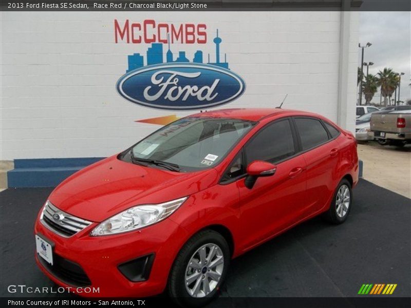 Race Red / Charcoal Black/Light Stone 2013 Ford Fiesta SE Sedan