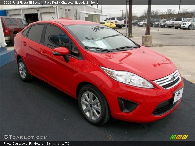 Race Red / Charcoal Black/Light Stone 2013 Ford Fiesta SE Sedan