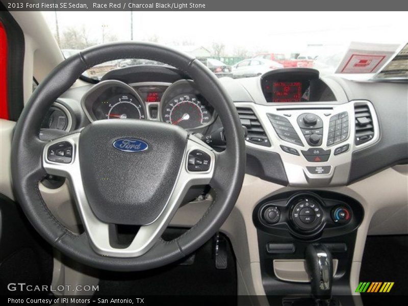 Race Red / Charcoal Black/Light Stone 2013 Ford Fiesta SE Sedan