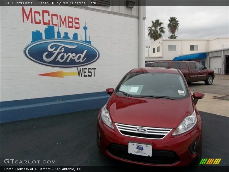 Ruby Red / Charcoal Black 2013 Ford Fiesta SE Sedan