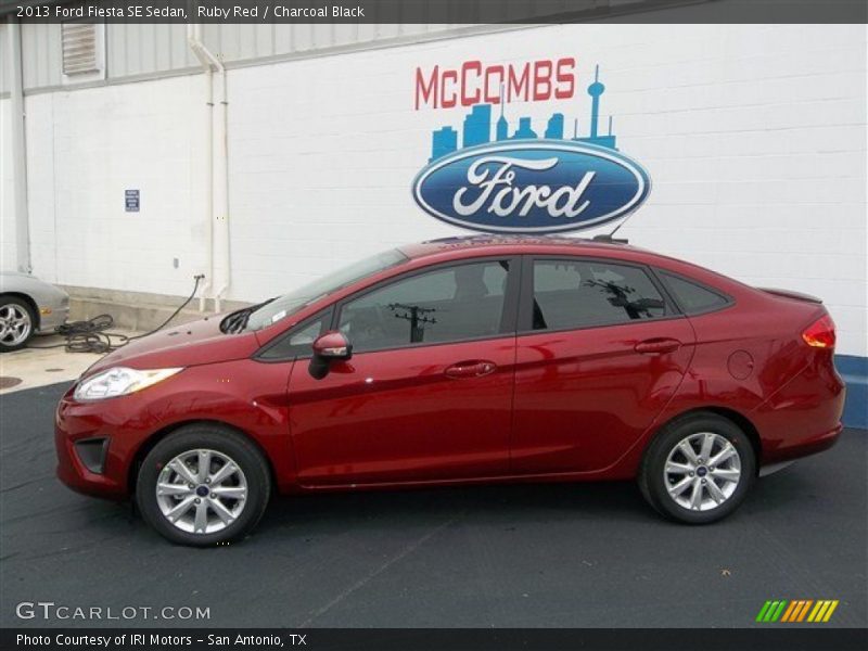 Ruby Red / Charcoal Black 2013 Ford Fiesta SE Sedan