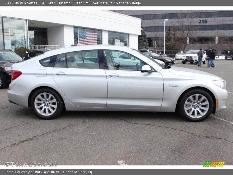 Titanium Silver Metallic / Venetian Beige 2012 BMW 5 Series 550i Gran Turismo