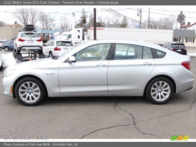 Titanium Silver Metallic / Venetian Beige 2012 BMW 5 Series 550i Gran Turismo