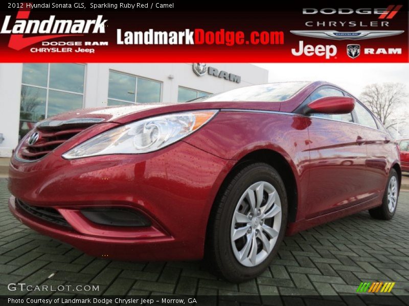 Sparkling Ruby Red / Camel 2012 Hyundai Sonata GLS