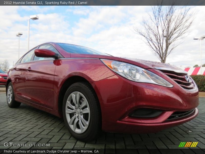 Sparkling Ruby Red / Camel 2012 Hyundai Sonata GLS