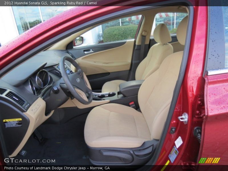 Sparkling Ruby Red / Camel 2012 Hyundai Sonata GLS