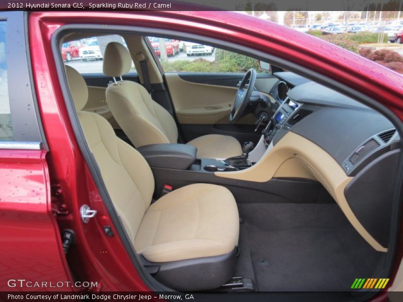 Sparkling Ruby Red / Camel 2012 Hyundai Sonata GLS