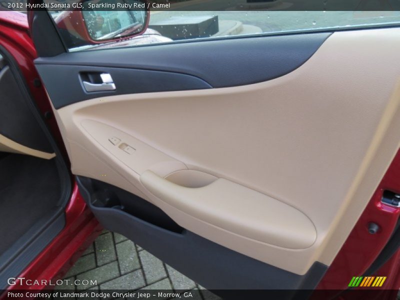 Sparkling Ruby Red / Camel 2012 Hyundai Sonata GLS