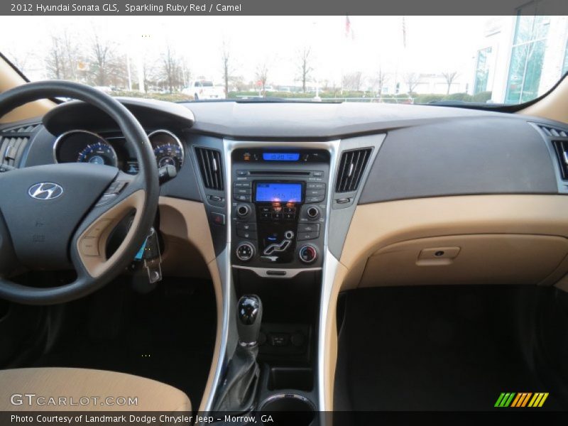 Sparkling Ruby Red / Camel 2012 Hyundai Sonata GLS