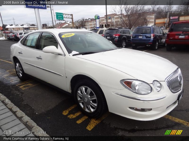 White Opal / Neutral 2008 Buick LaCrosse CX