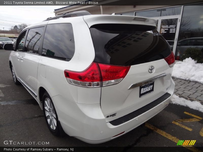 Blizzard White Pearl / Bisque 2011 Toyota Sienna Limited AWD