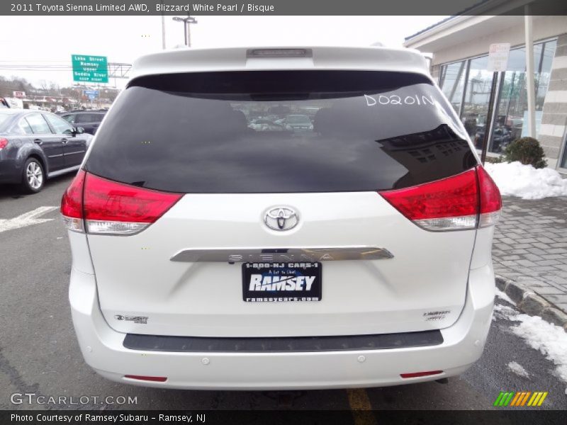 Blizzard White Pearl / Bisque 2011 Toyota Sienna Limited AWD