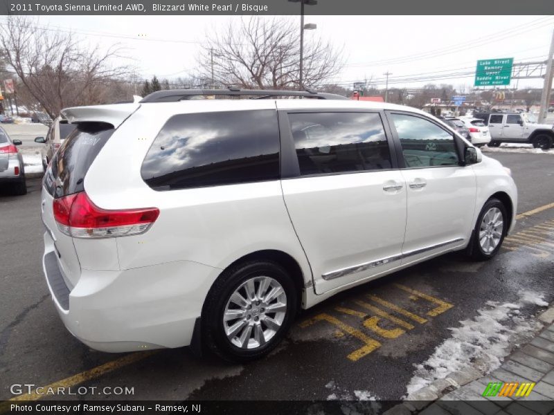 Blizzard White Pearl / Bisque 2011 Toyota Sienna Limited AWD