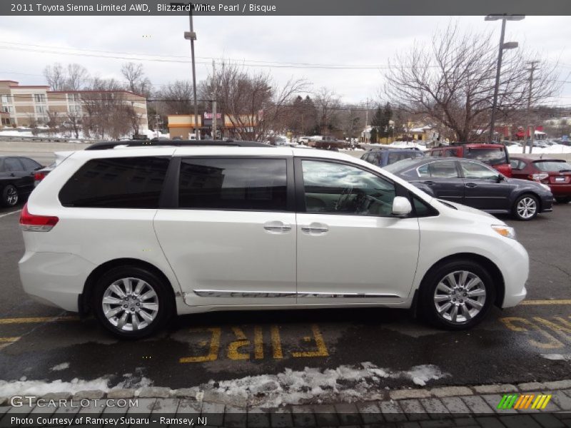 Blizzard White Pearl / Bisque 2011 Toyota Sienna Limited AWD