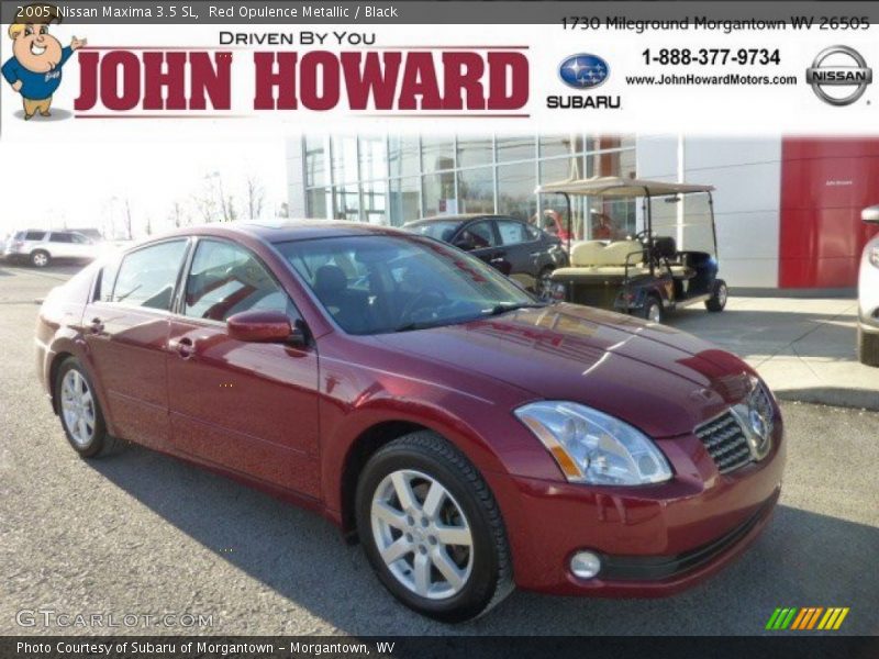 Red Opulence Metallic / Black 2005 Nissan Maxima 3.5 SL