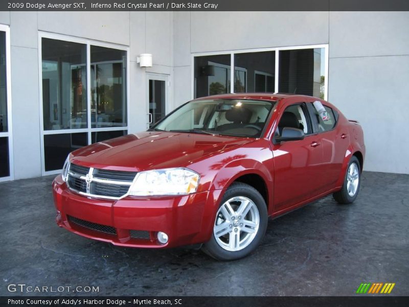 Inferno Red Crystal Pearl / Dark Slate Gray 2009 Dodge Avenger SXT