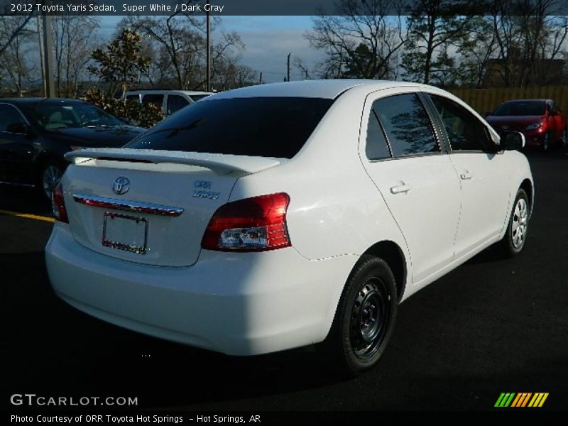 Super White / Dark Gray 2012 Toyota Yaris Sedan