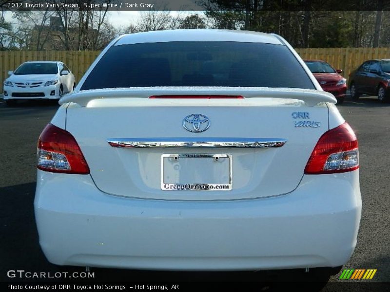 Super White / Dark Gray 2012 Toyota Yaris Sedan