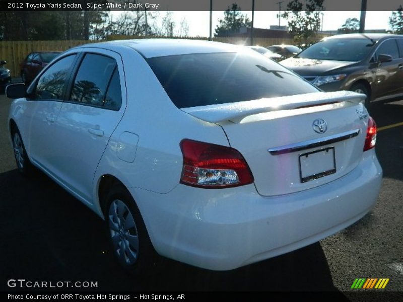 Super White / Dark Gray 2012 Toyota Yaris Sedan