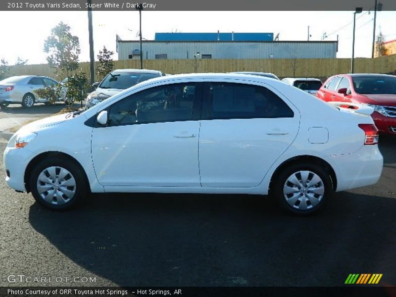 Super White / Dark Gray 2012 Toyota Yaris Sedan