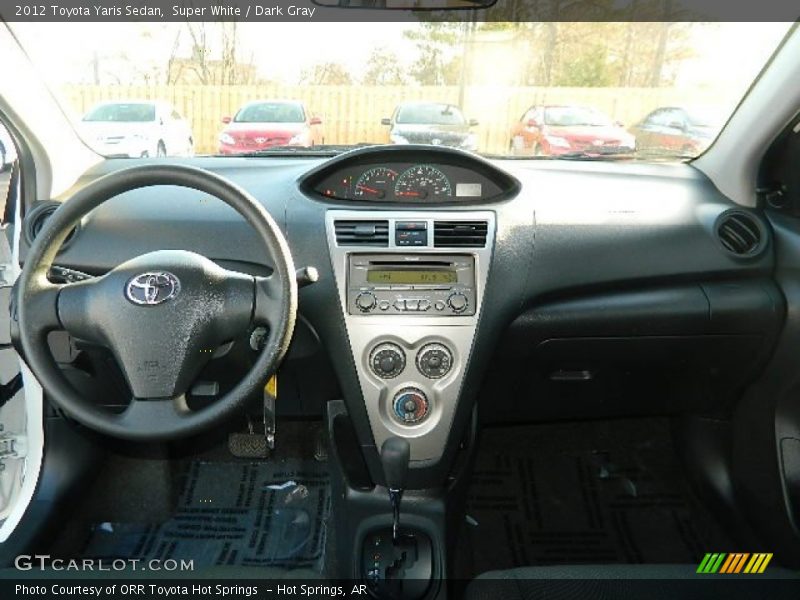 Super White / Dark Gray 2012 Toyota Yaris Sedan