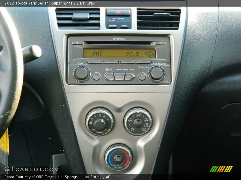 Super White / Dark Gray 2012 Toyota Yaris Sedan