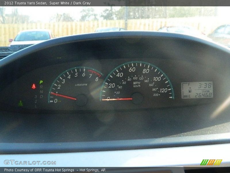 Super White / Dark Gray 2012 Toyota Yaris Sedan