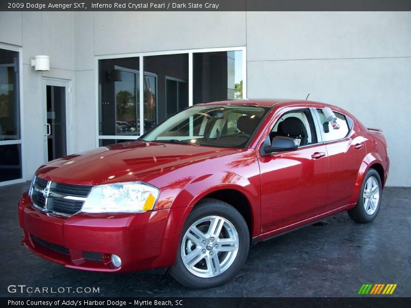 Inferno Red Crystal Pearl / Dark Slate Gray 2009 Dodge Avenger SXT