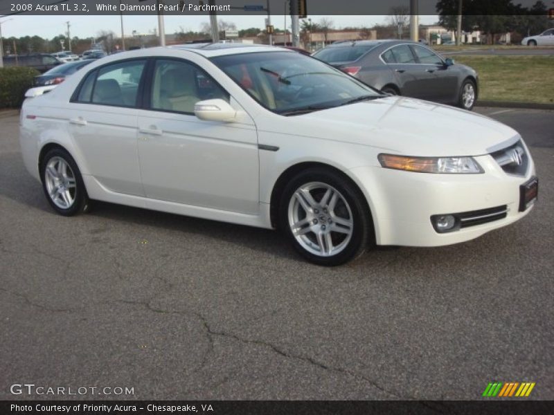 White Diamond Pearl / Parchment 2008 Acura TL 3.2