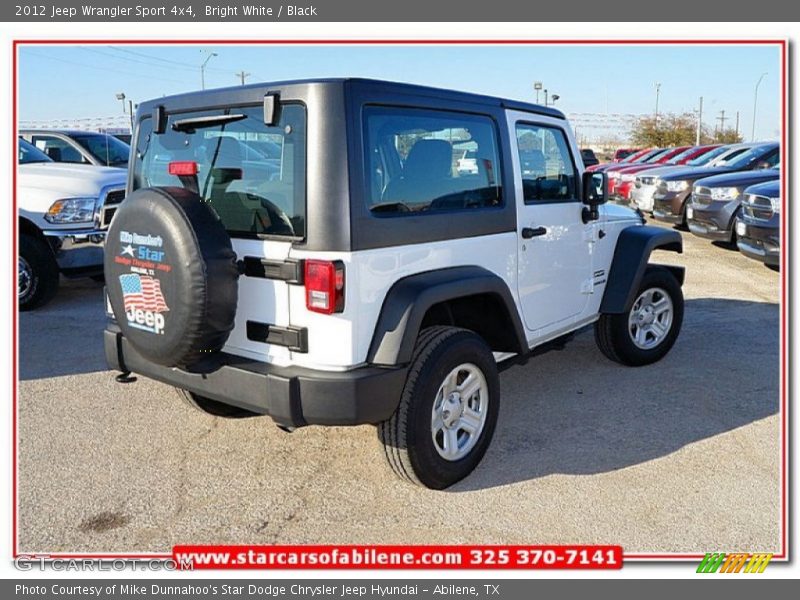 Bright White / Black 2012 Jeep Wrangler Sport 4x4