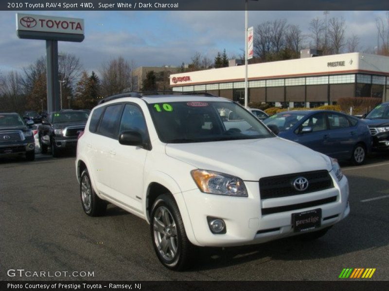 Super White / Dark Charcoal 2010 Toyota RAV4 Sport 4WD