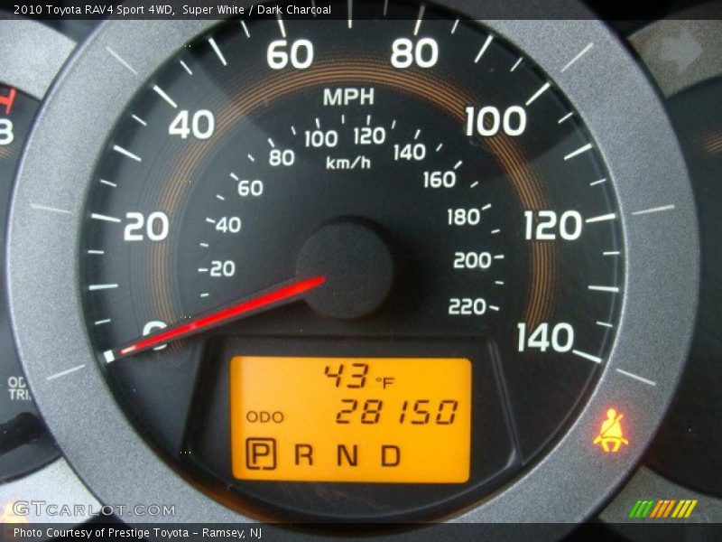 Super White / Dark Charcoal 2010 Toyota RAV4 Sport 4WD