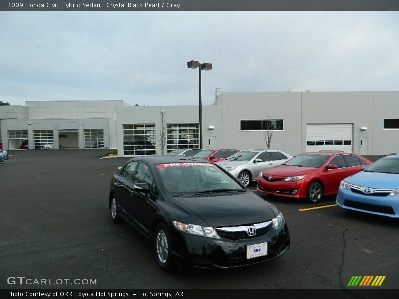 Crystal Black Pearl / Gray 2009 Honda Civic Hybrid Sedan