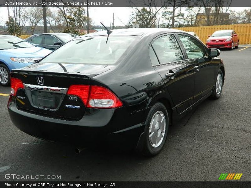 Crystal Black Pearl / Gray 2009 Honda Civic Hybrid Sedan