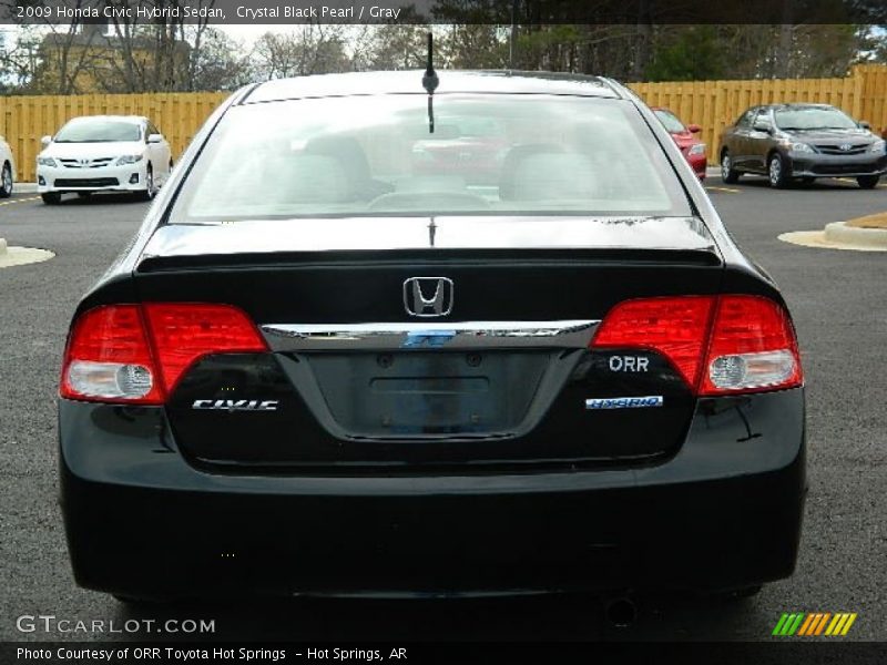 Crystal Black Pearl / Gray 2009 Honda Civic Hybrid Sedan