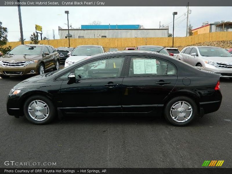 Crystal Black Pearl / Gray 2009 Honda Civic Hybrid Sedan