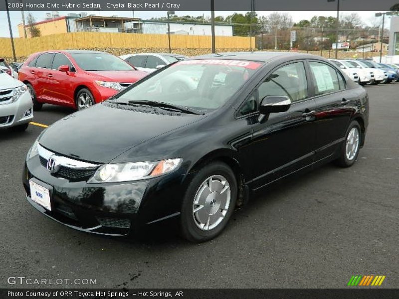 Crystal Black Pearl / Gray 2009 Honda Civic Hybrid Sedan