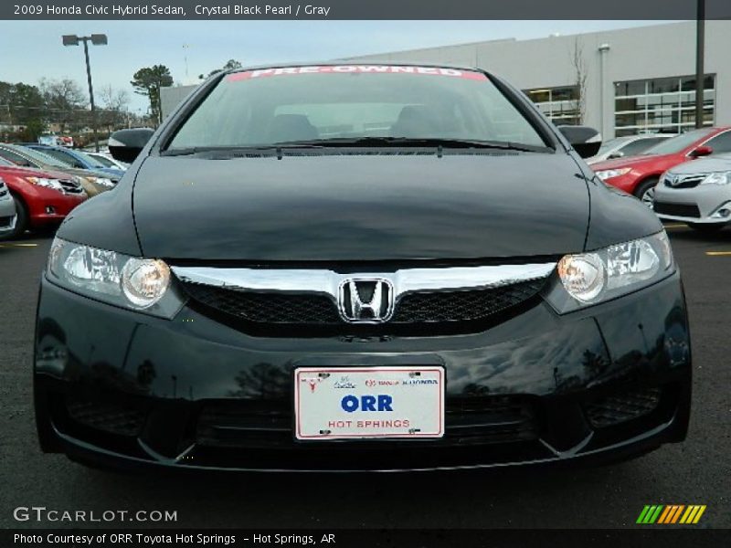 Crystal Black Pearl / Gray 2009 Honda Civic Hybrid Sedan