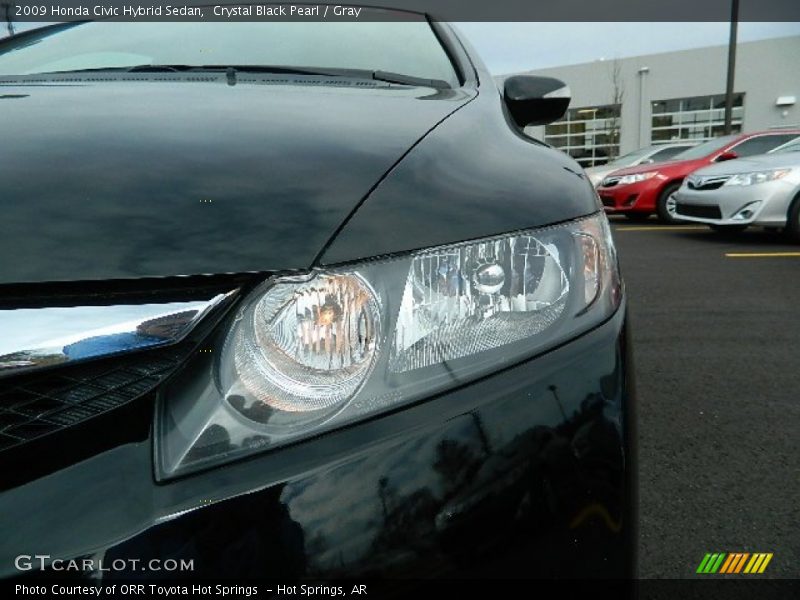 Crystal Black Pearl / Gray 2009 Honda Civic Hybrid Sedan