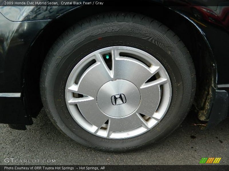Crystal Black Pearl / Gray 2009 Honda Civic Hybrid Sedan