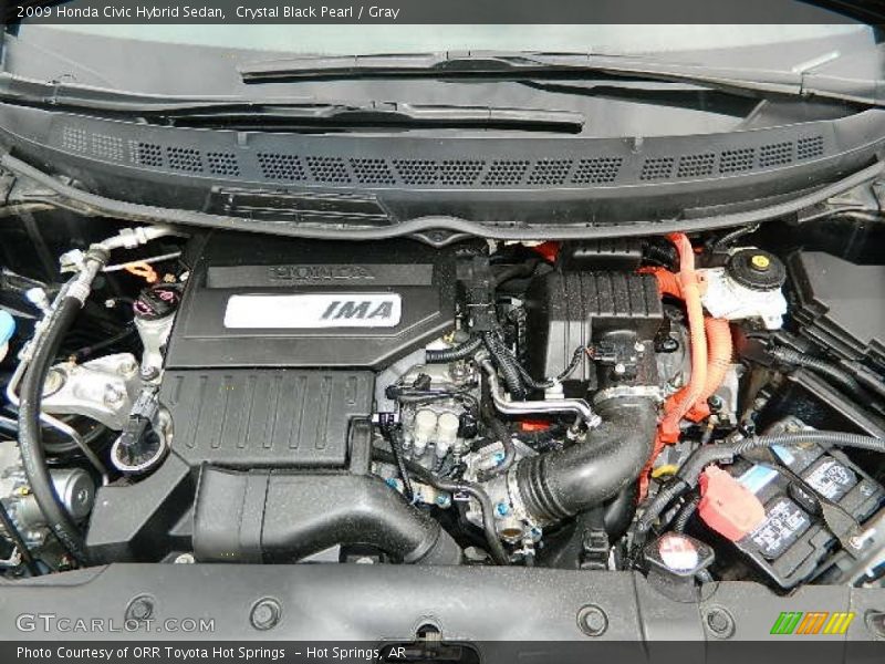 Crystal Black Pearl / Gray 2009 Honda Civic Hybrid Sedan