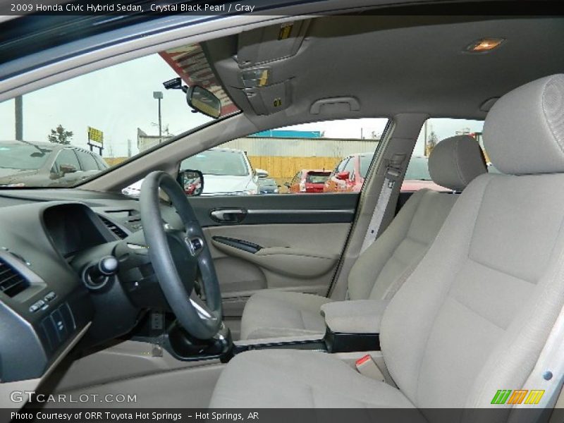 Crystal Black Pearl / Gray 2009 Honda Civic Hybrid Sedan