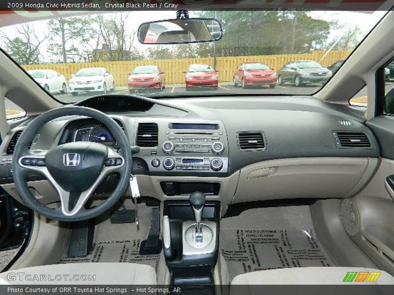 Crystal Black Pearl / Gray 2009 Honda Civic Hybrid Sedan