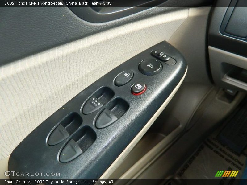 Crystal Black Pearl / Gray 2009 Honda Civic Hybrid Sedan