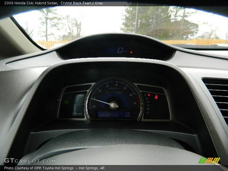 Crystal Black Pearl / Gray 2009 Honda Civic Hybrid Sedan