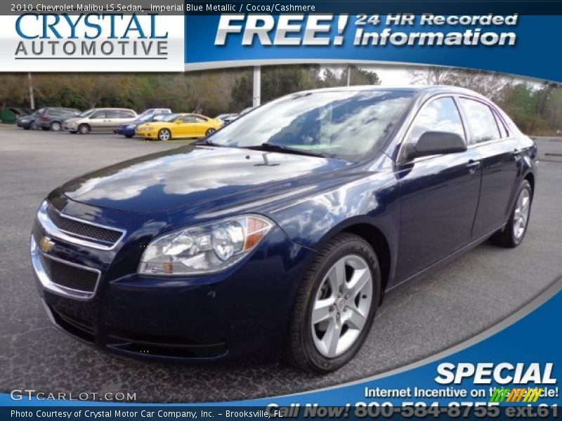 Imperial Blue Metallic / Cocoa/Cashmere 2010 Chevrolet Malibu LS Sedan