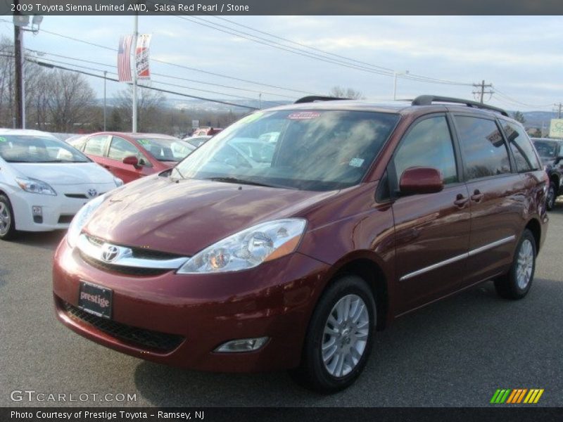 Salsa Red Pearl / Stone 2009 Toyota Sienna Limited AWD