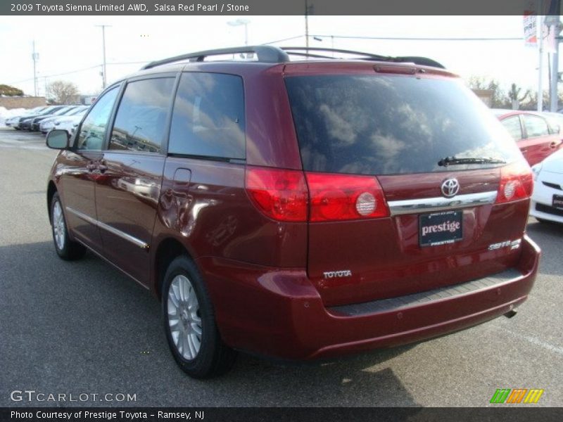 Salsa Red Pearl / Stone 2009 Toyota Sienna Limited AWD
