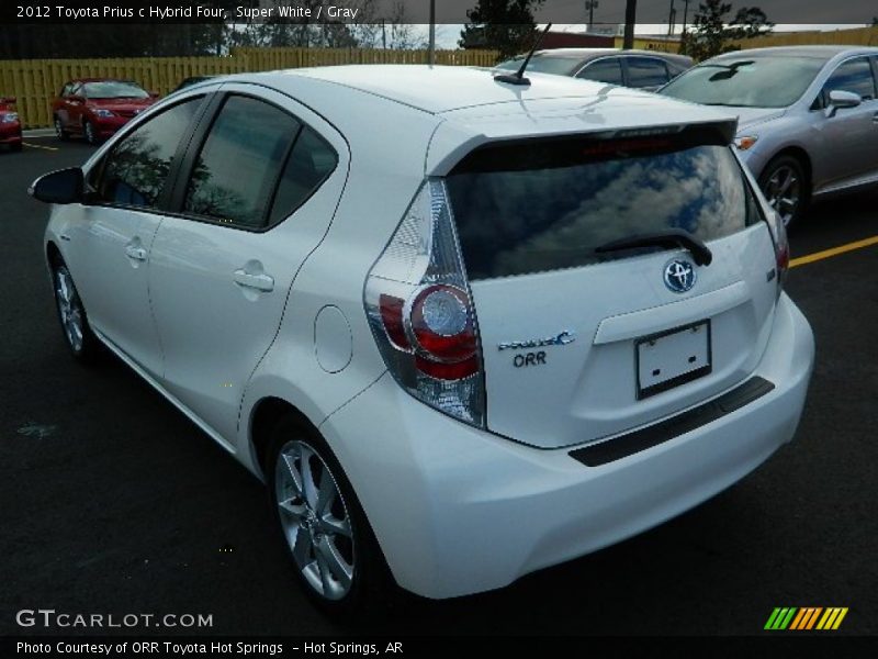 Super White / Gray 2012 Toyota Prius c Hybrid Four
