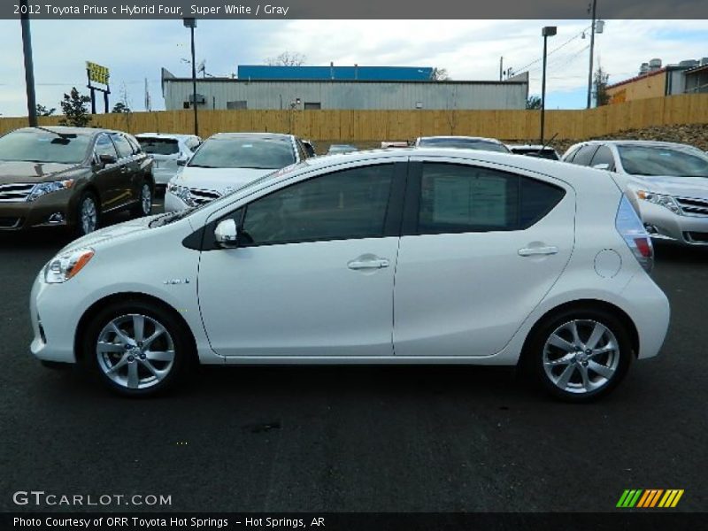 Super White / Gray 2012 Toyota Prius c Hybrid Four